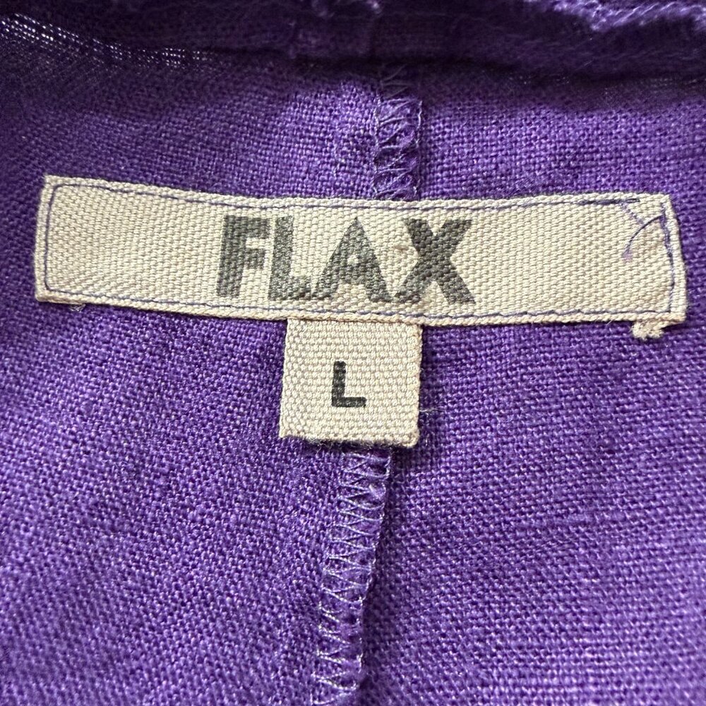 FLAX 100% Linen 2 Piece Set Purple Lagenlook Top & Pants Women's L - Picture 14 of 16